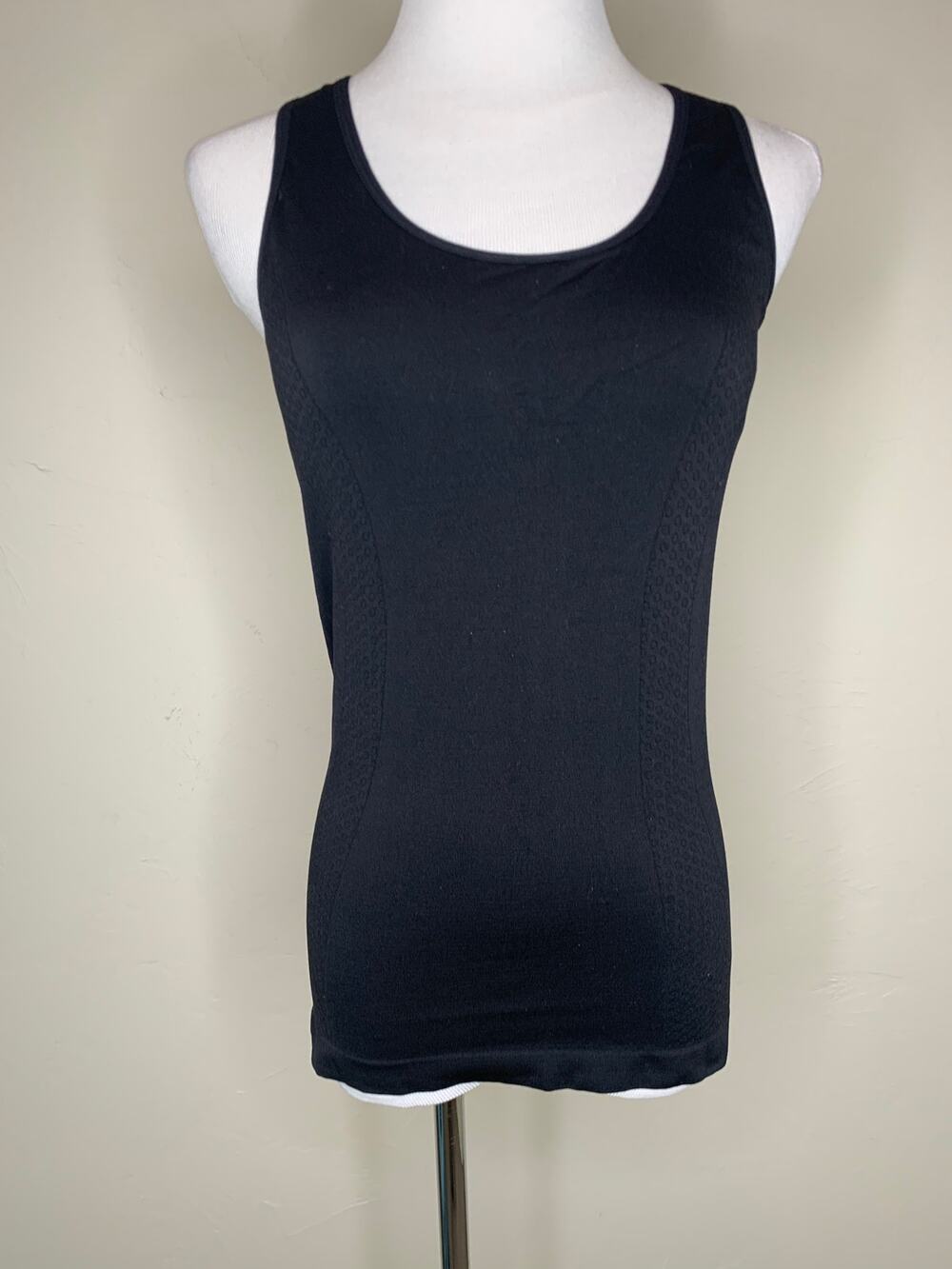 Black Microfiber Tank Shelf Bra Small